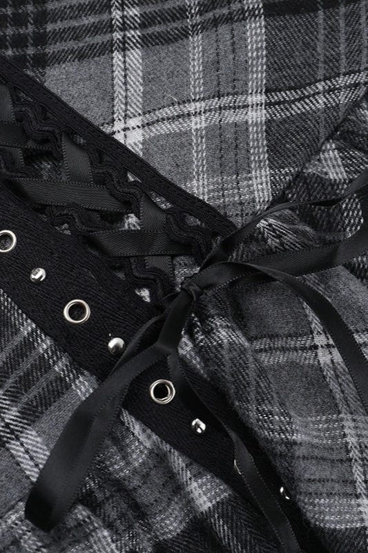 Y2K Checkered Gothic Dress - Image 5