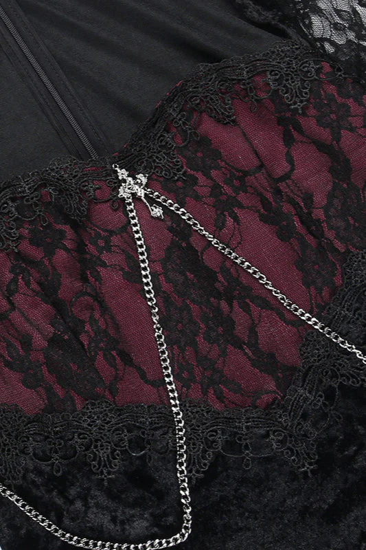 Lace Sleeve Split Gothic Dress - Image 4