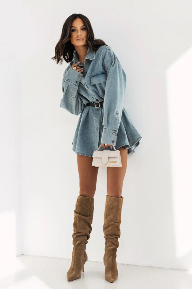 Vintage Distressed Denim Blouse - Image 3