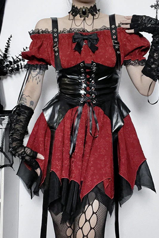 Off Shoulder Slim Gothic Dress - Image 2