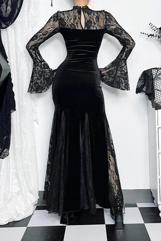 Sheer Lace Mermaid Gothic Dress - Image 2