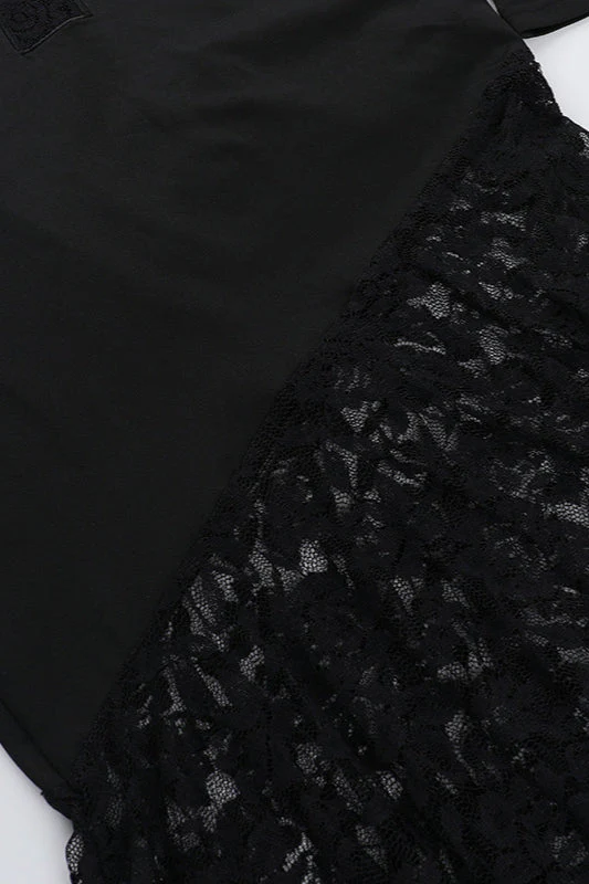 Hollow Patch Long Gothic Dress - Image 5