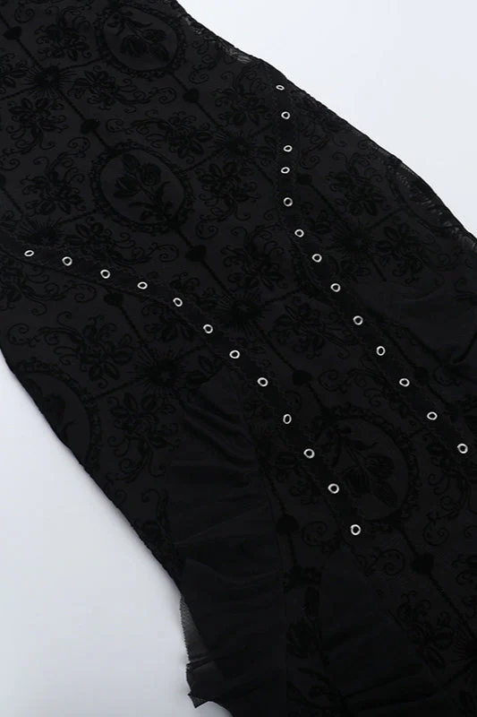 Dark Velvet Drape Gothic Dress - Image 5