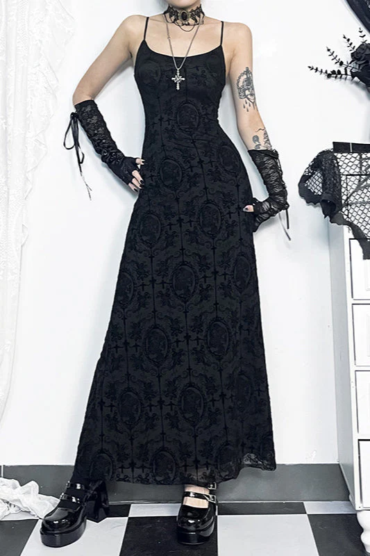 Cross Strap Bodycon Gothic Dress - Image 2