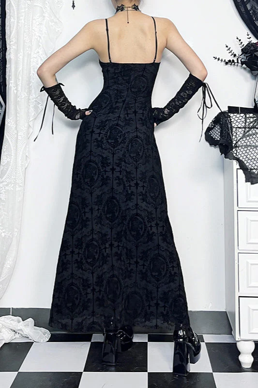 Cross Strap Bodycon Gothic Dress - Image 3