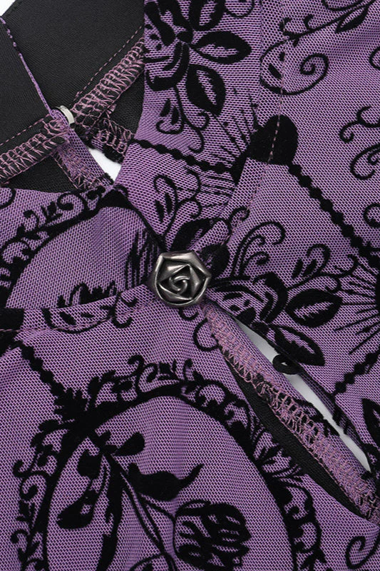 Vintage Purple Gothic Dress - Image 4