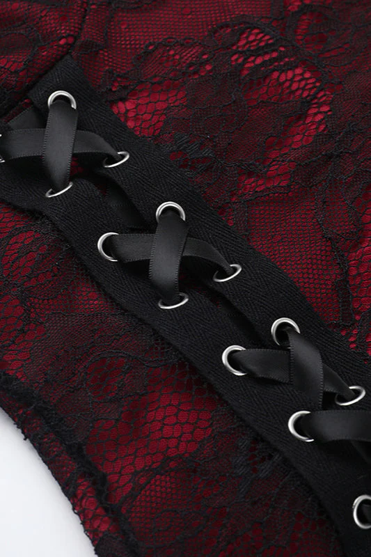 Layered Lace Strap Gothic Dress - Image 5