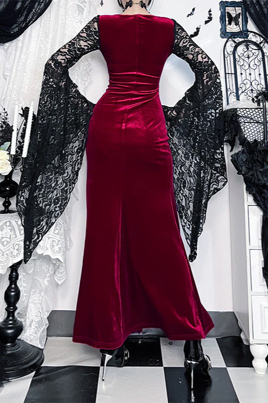 Lace Slit Witch Gothic Dress - Image 3