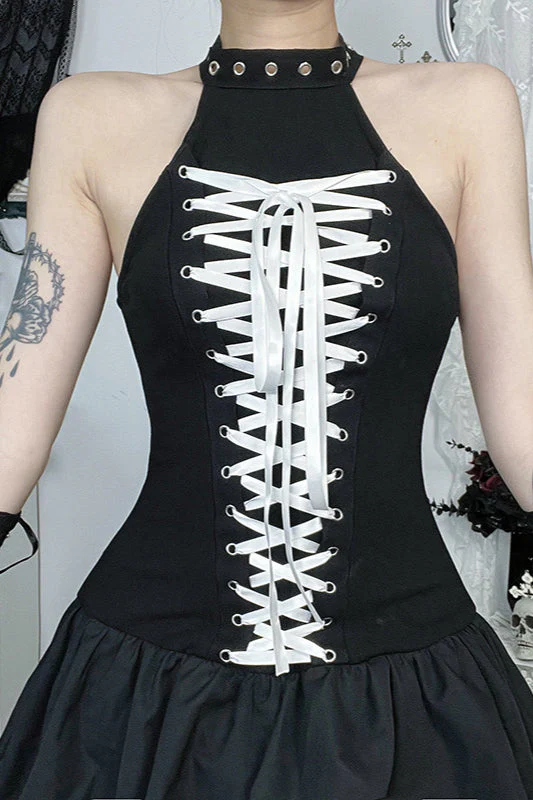 Black Bubble Gothic Dress - Image 3