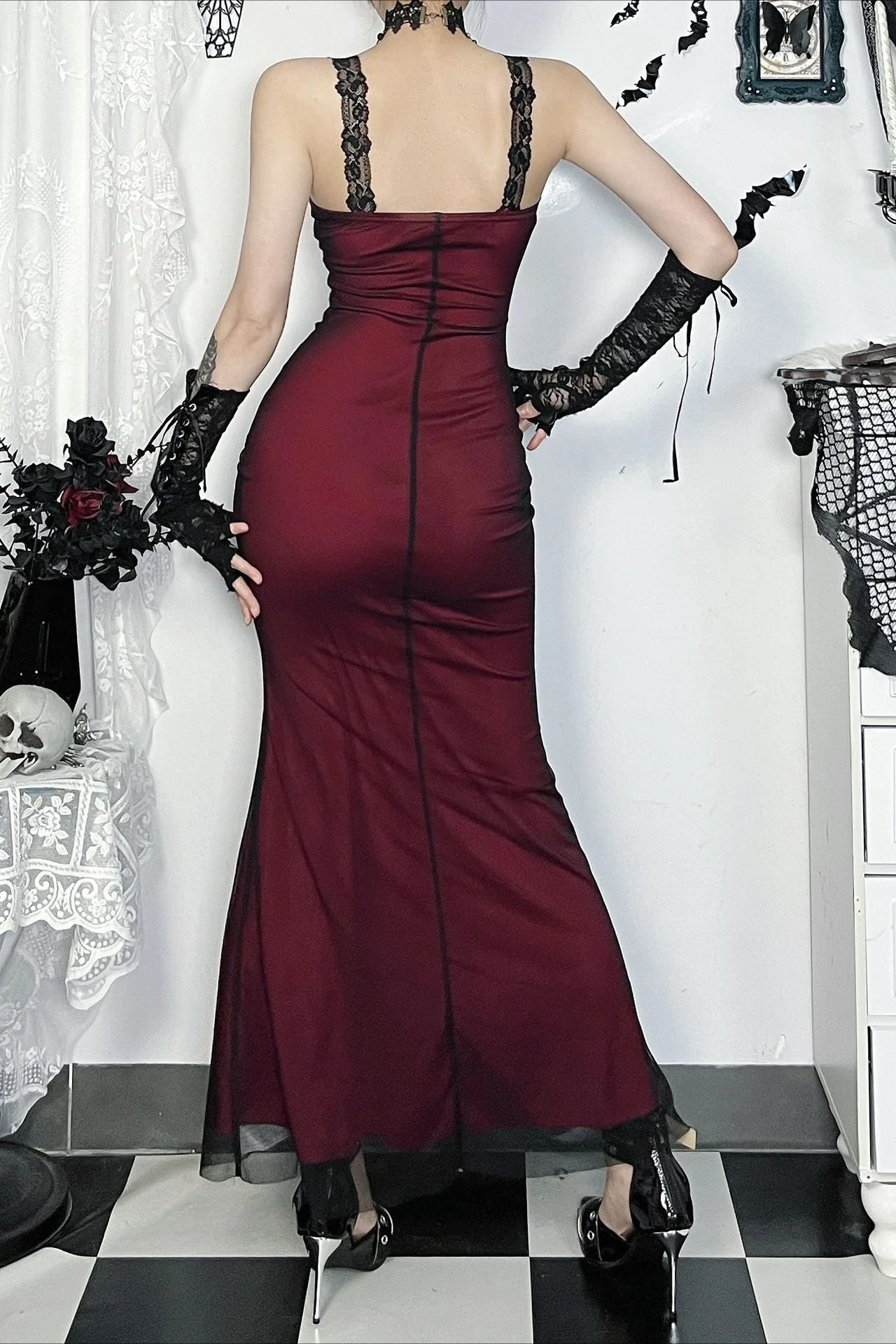 Cross Layered Gothic Dress - Image 3