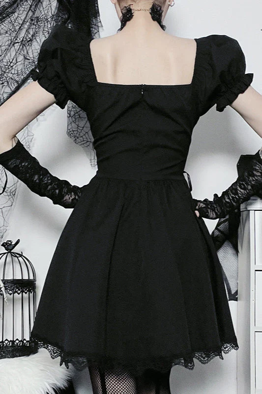 Rose Lace A-Line Gothic Dress - Image 2