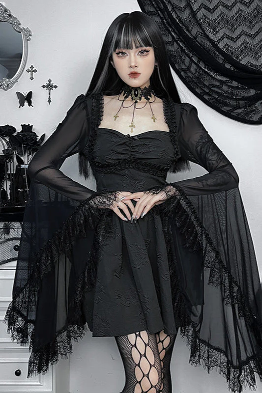 Short Flare Gothic Dress - Image 4