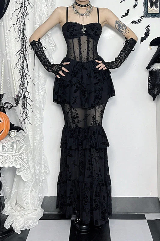 Halloween Dark Mesh Gothic Dress - Image 2