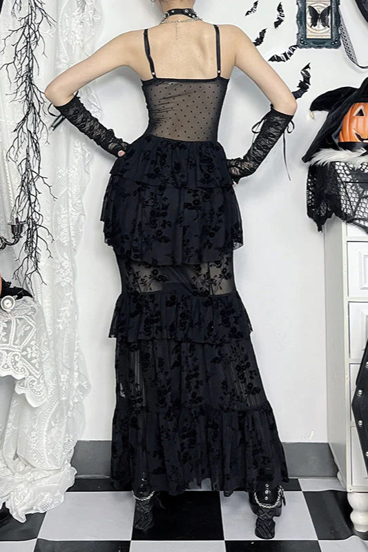 Halloween Dark Mesh Gothic Dress - Image 4