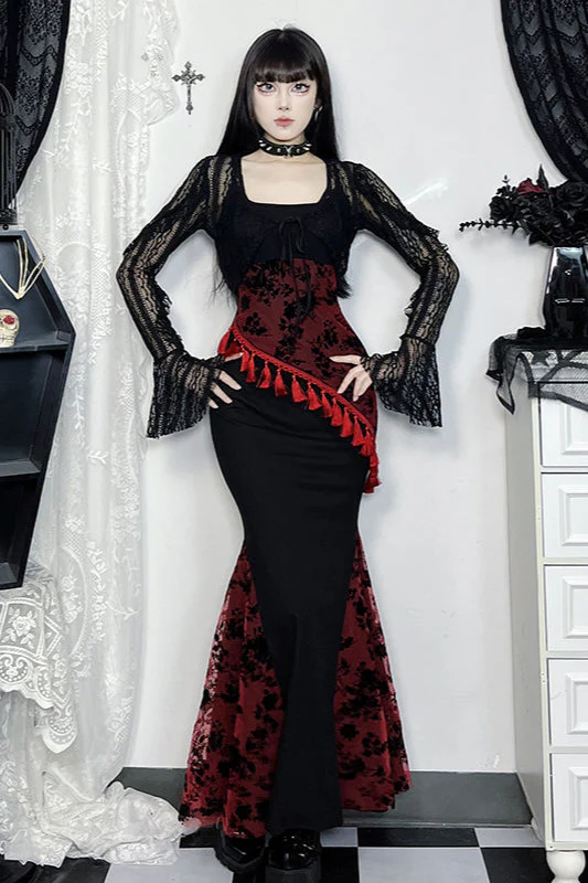 Tassel Lace Strap Gothic Dress - Image 5