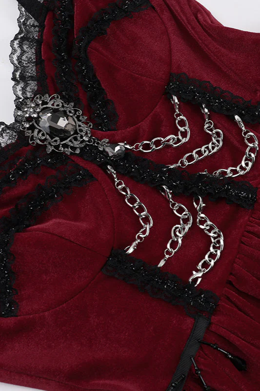 Chain Lace A‑Line Gothic Dress - Image 5