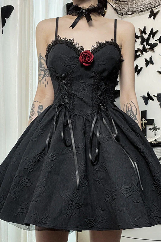 Lace Trim Slip Gothic Dress - Image 2