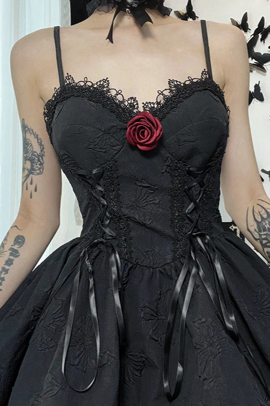 Lace Trim Slip Gothic Dress - Image 3