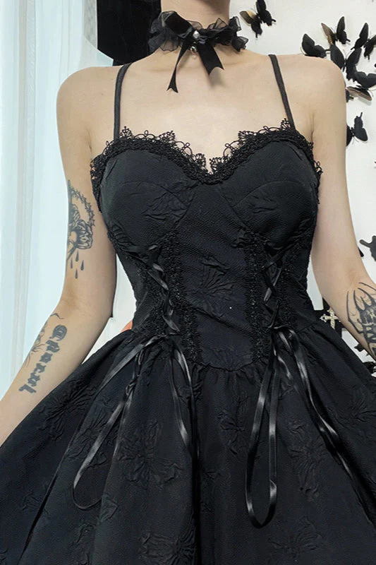 Lace Trim Slip Gothic Dress - Image 4
