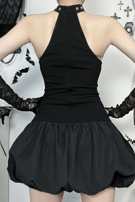 Street Halter Tie Gothic Dress - Image 4