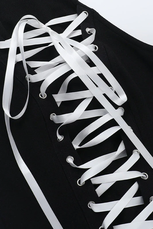 Street Halter Tie Gothic Dress - Image 5
