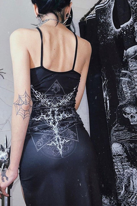 Irregular Strap Gothic Dress - Image 2