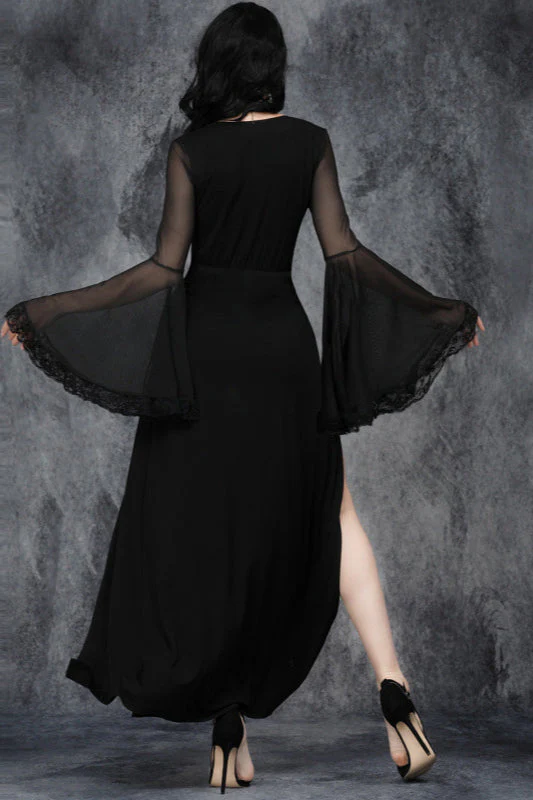 Slit Sleeve Lace Gothic Dress - Image 4