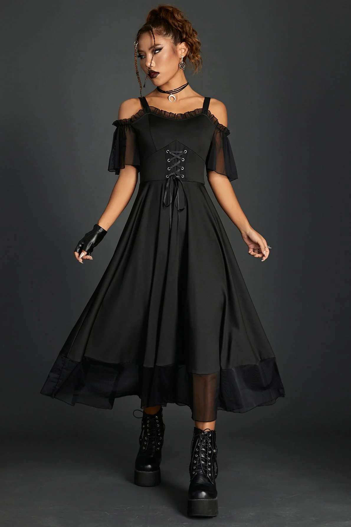 Vintage A-Line Gothic Dress - Image 2