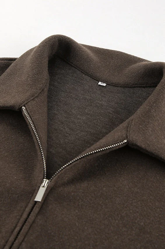 Wool Blend Cropped Casual Jacket - Image 4