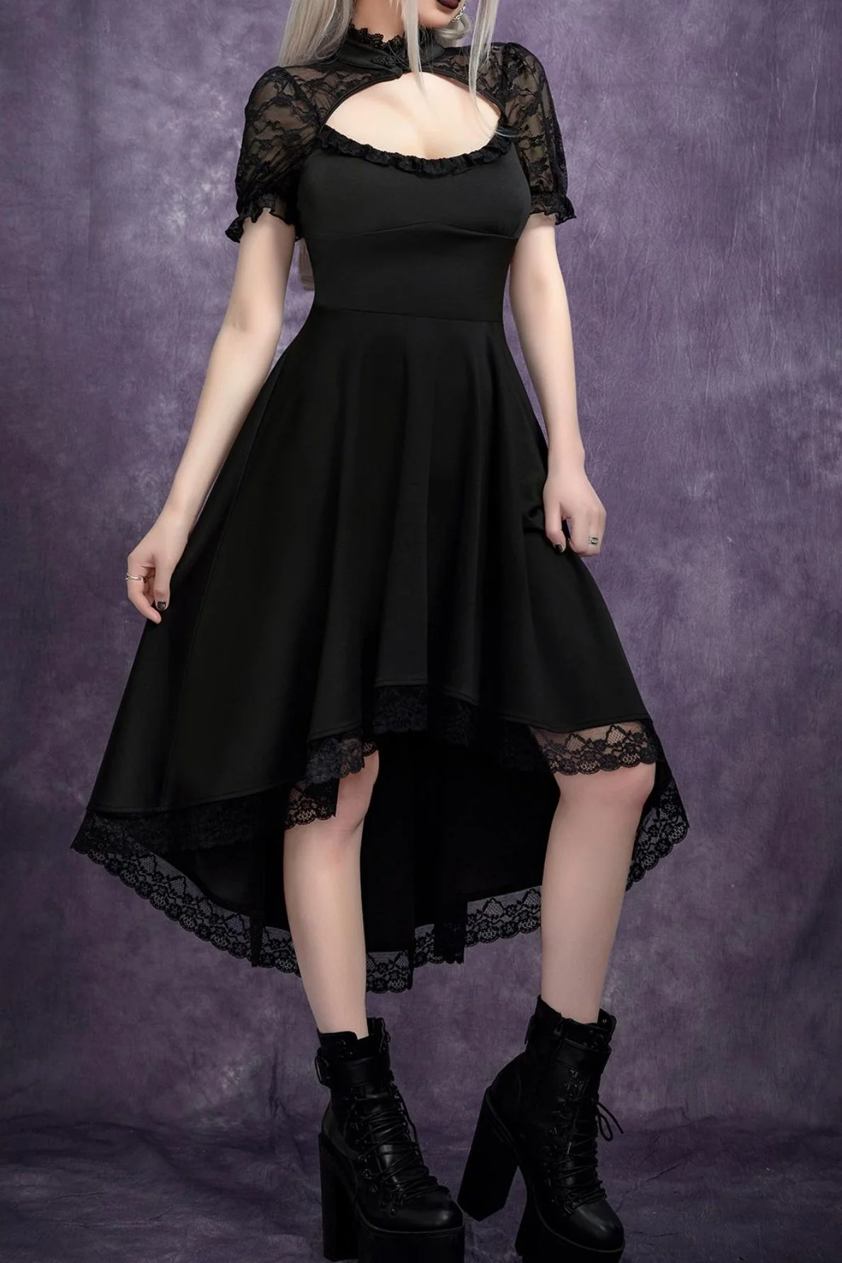 Backless Lace Gothic Dress - Image 2