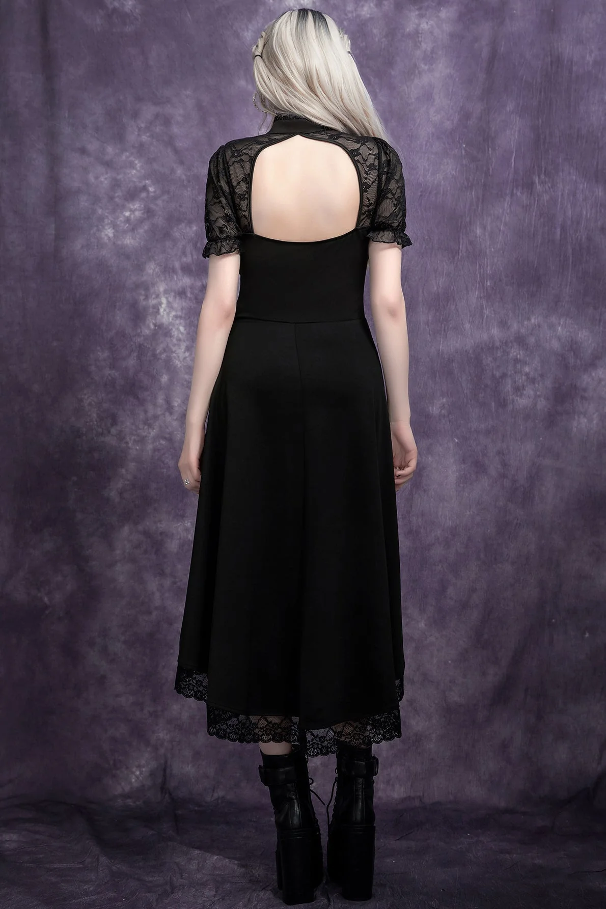 Backless Lace Gothic Dress - Image 3
