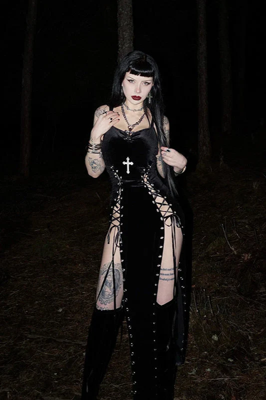Fitted Split Gothic Dress - Image 2