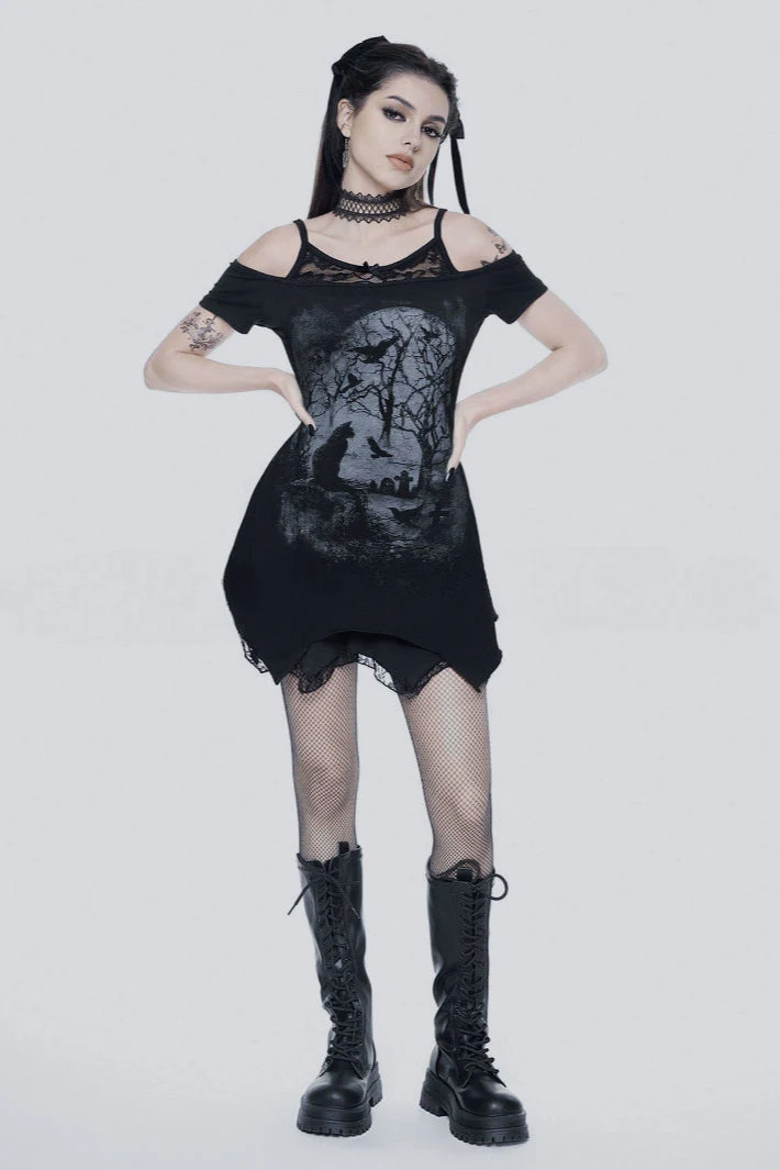 Sheer Lace Gothic Dress - Image 3