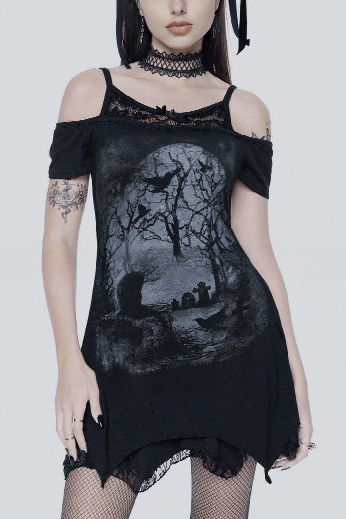 Sheer Lace Gothic Dress - Image 4