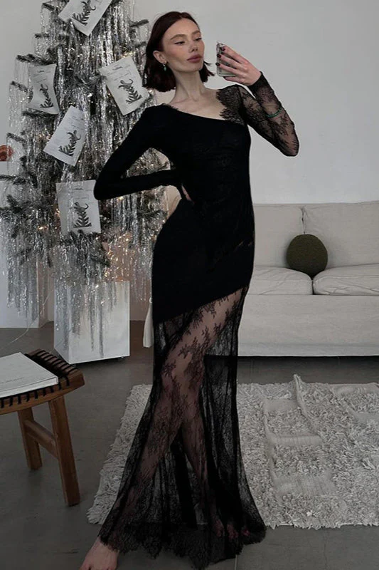 Asym Lace Gothic Dress - Image 2