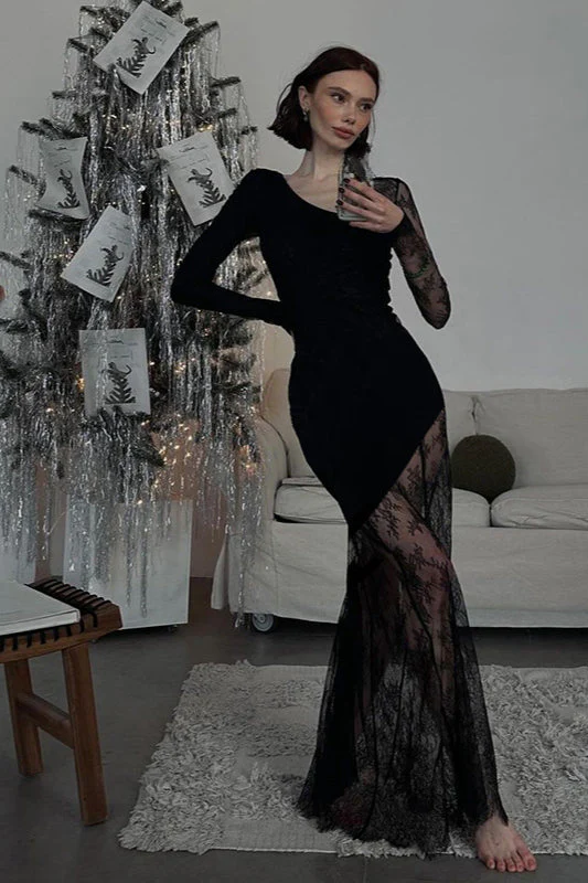 Asym Lace Gothic Dress - Image 3
