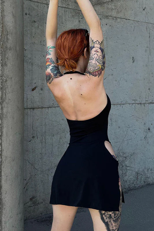 Backless Bodycon Gothic Dress - Image 3