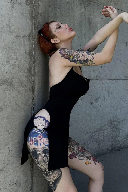 Backless Bodycon Gothic Dress - Image 5