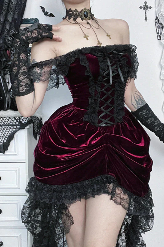 Layered Train Gothic Dress - Image 3