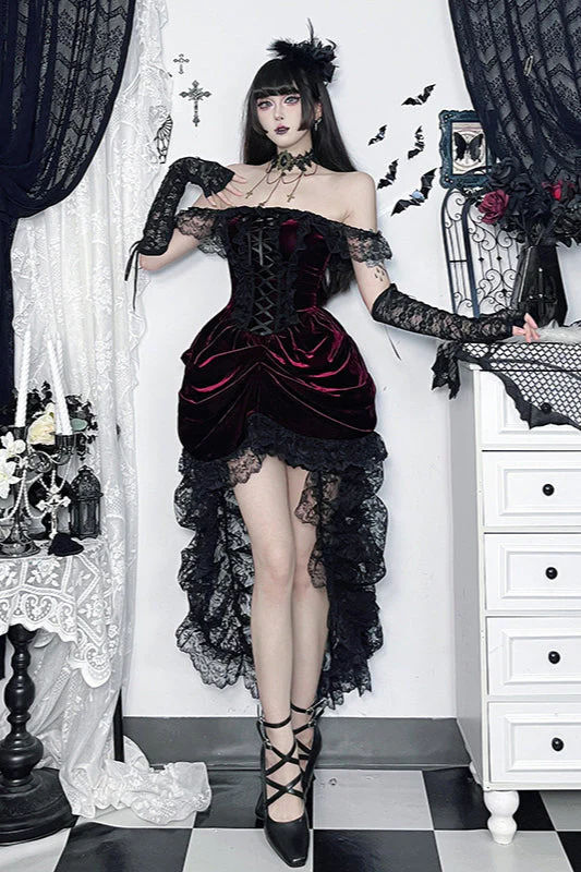 Layered Train Gothic Dress - Image 4
