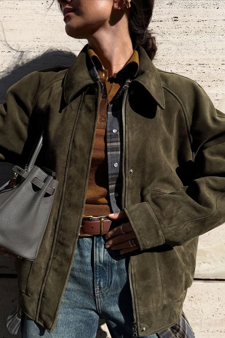 Zip Up Vintage Lapel Jacket - Image 2