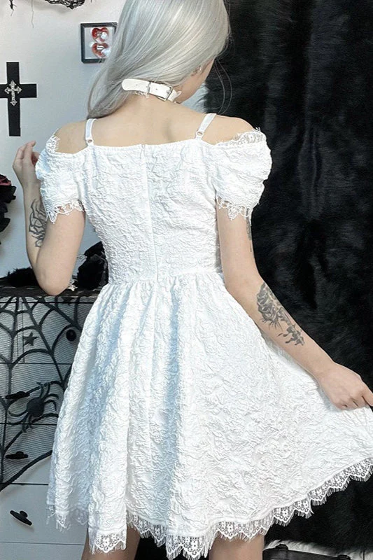 Puff Sleeve Mini Gothic Dress - Image 5