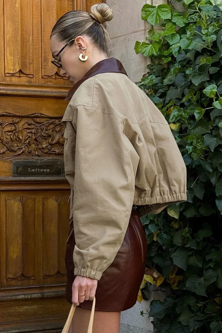 Contrast Color Loose Fit Jacket - Image 3