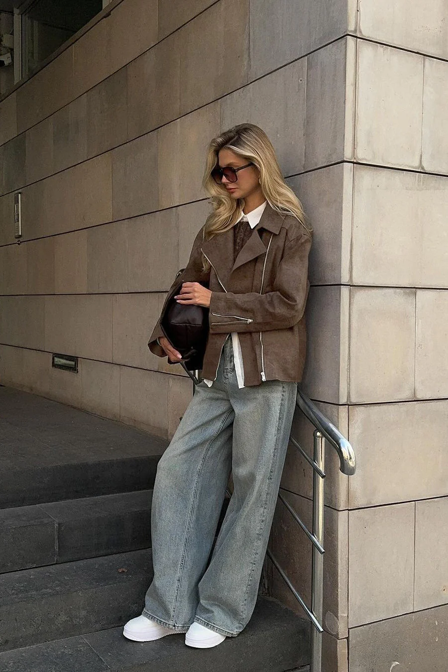Vintage Brown Casual Suede Jacket - Image 3