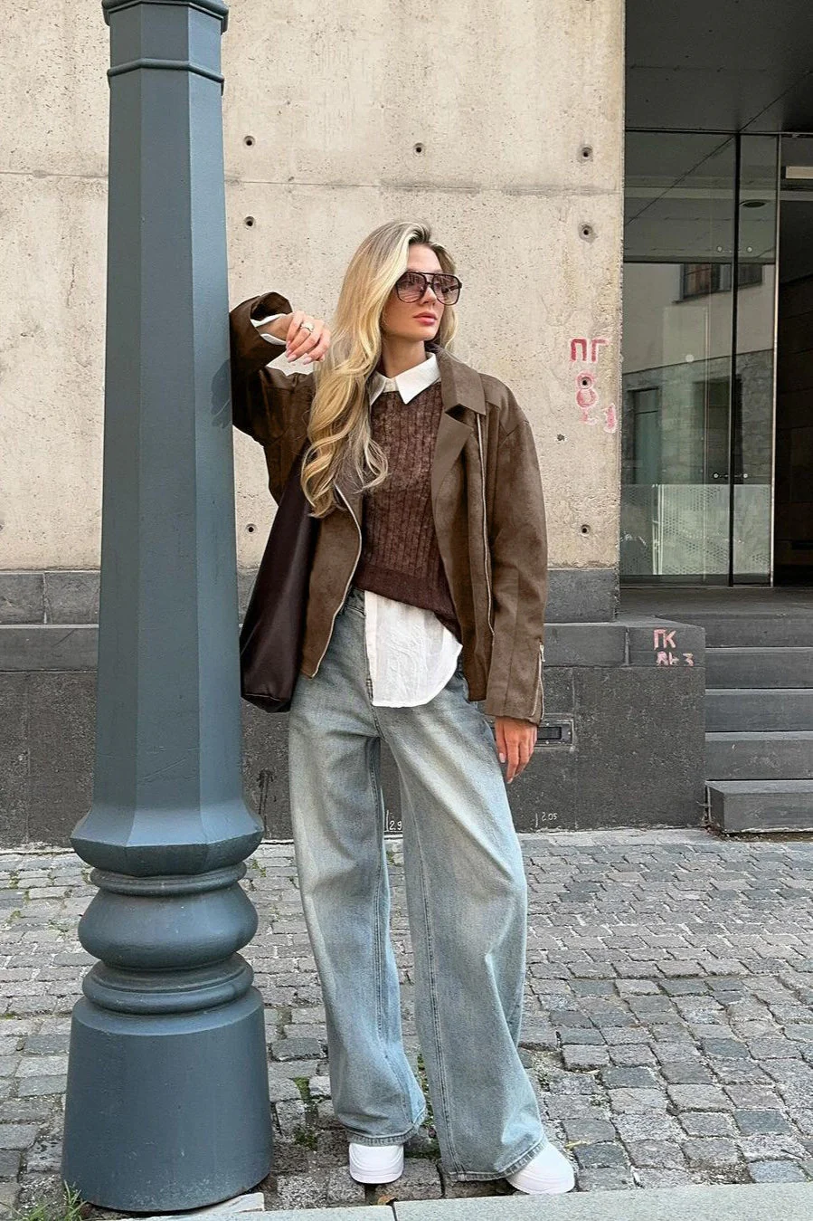 Vintage Brown Casual Suede Jacket - Image 4