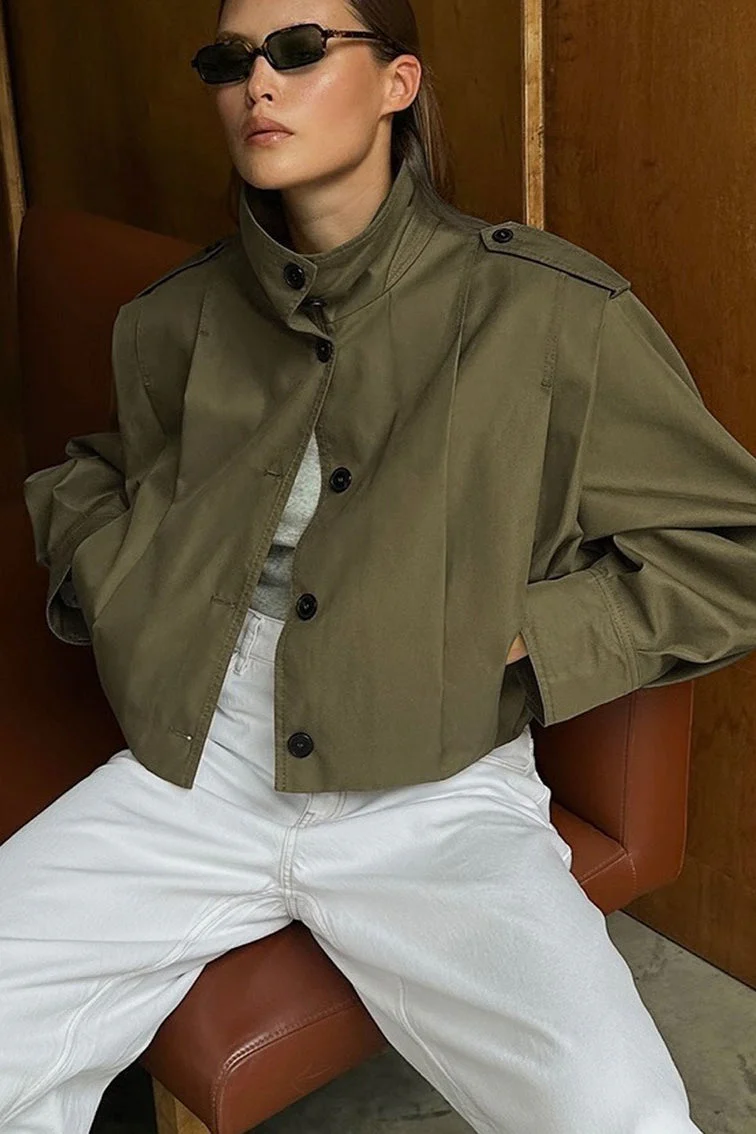 High Neck Long Sleeve Jacket - Image 2