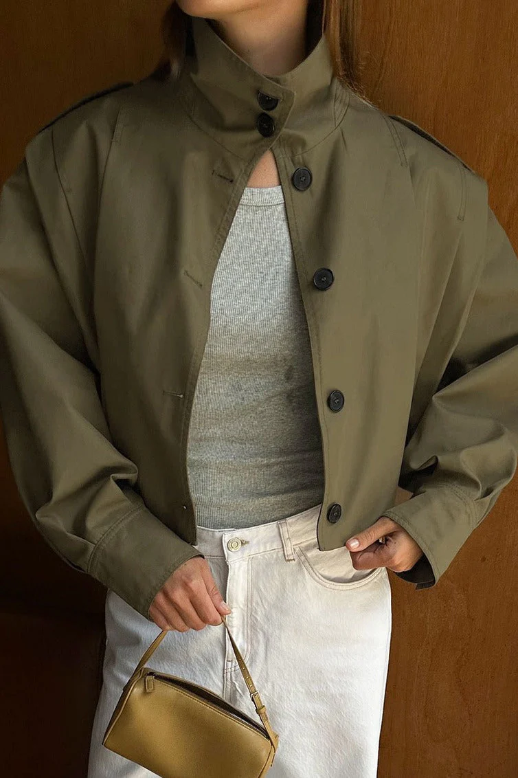 High Neck Long Sleeve Jacket - Image 3