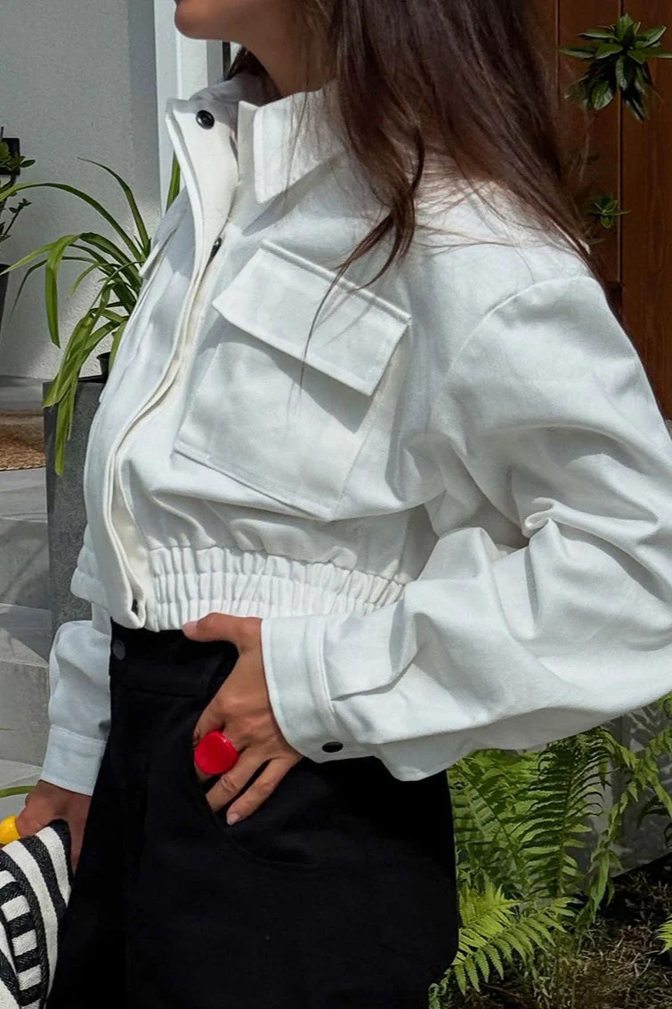 Retro Collared Short Jacket - Image 3