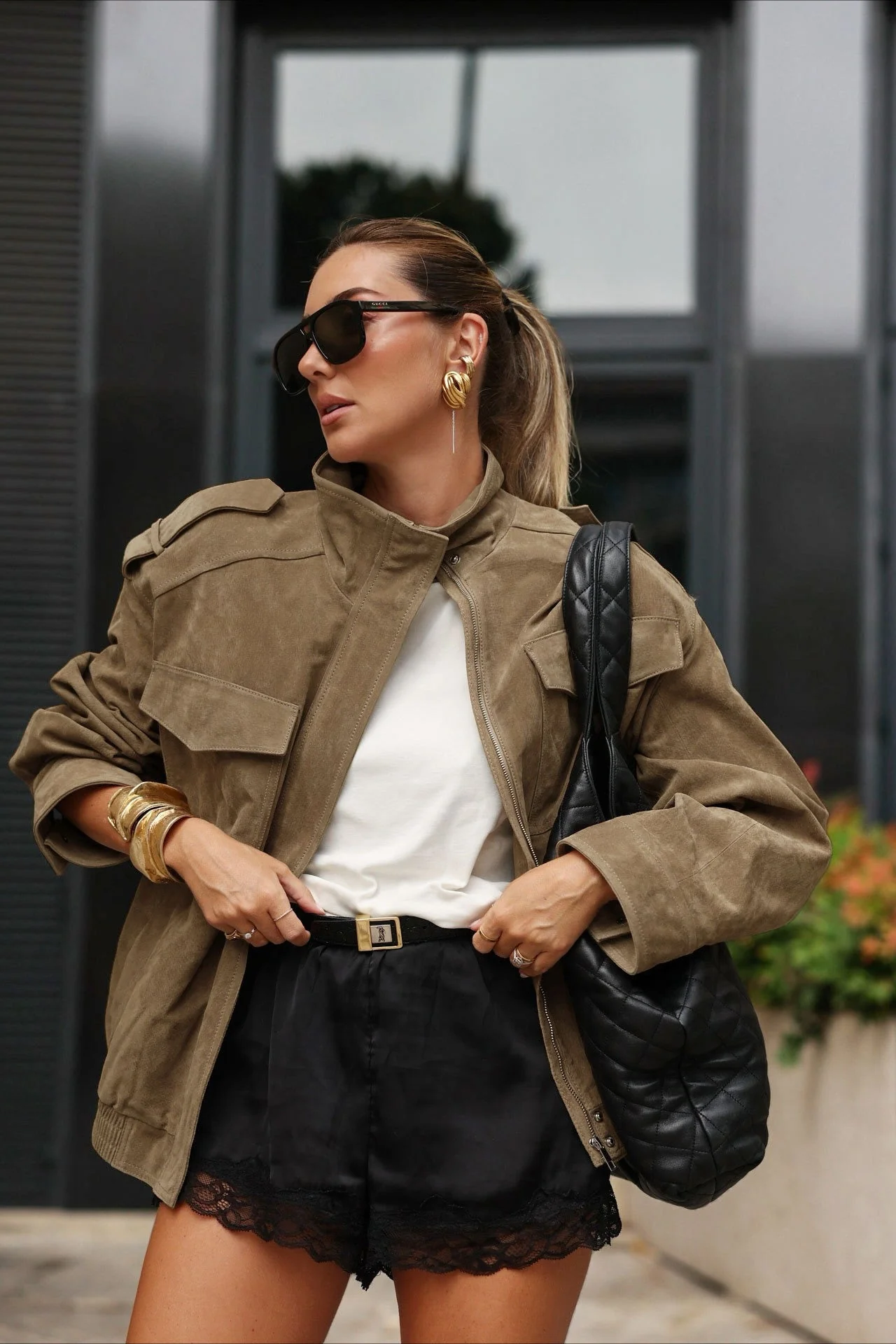 Suede Look Textured Jacket - Image 2