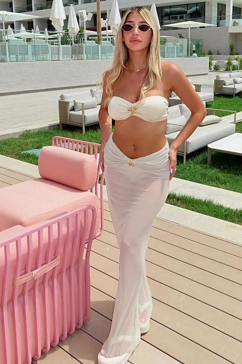 Sexy Bikini with Beach Skirt Three Piece Swim Set - Image 5